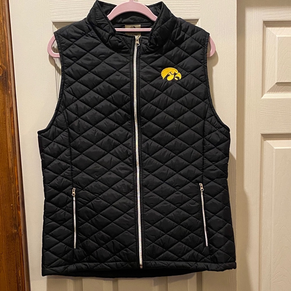 Black Iowa Hawkeye Quilted Vest